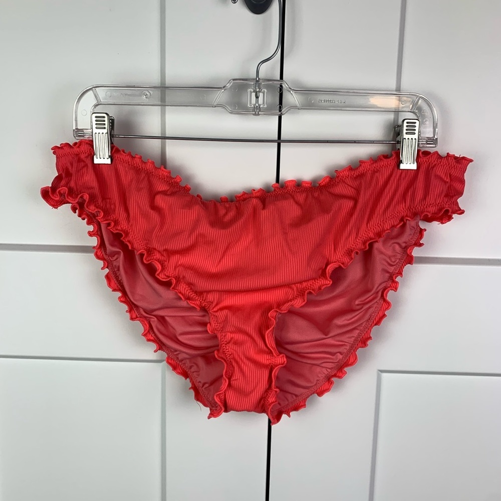 Victorias Secret Coral Ruffled Bikini Bottom Xxl